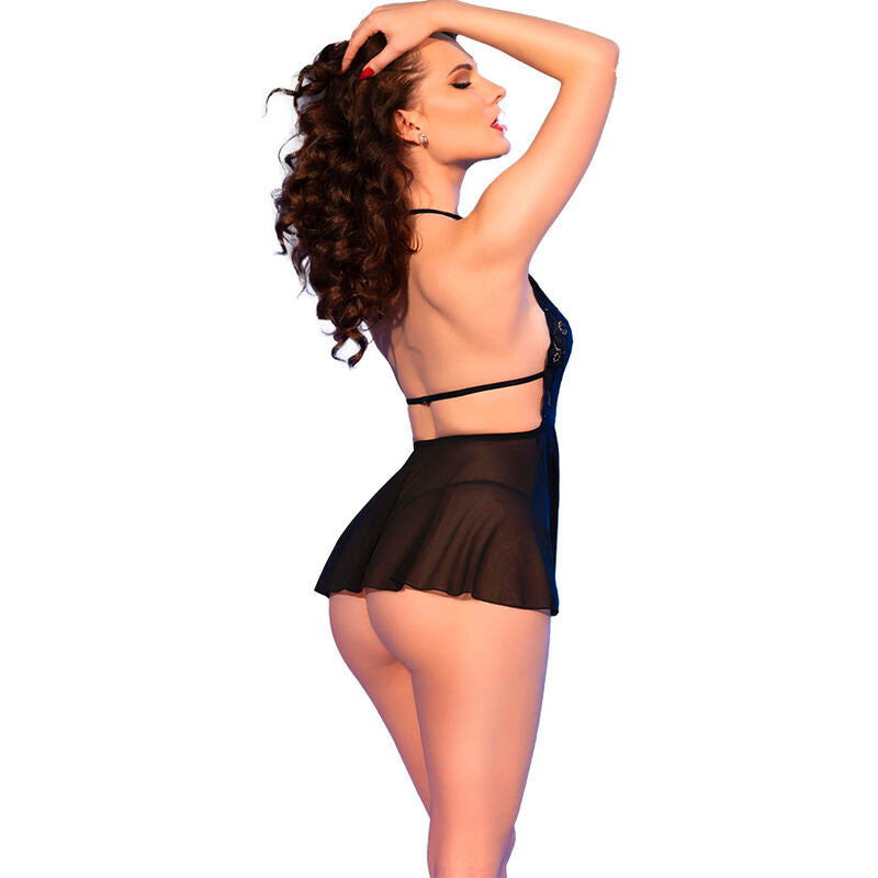 Chilirosecr 4720 Babydoll & Thong Black S | Niks.fi verkkokauppa