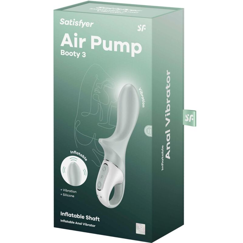 Satisfyerair Pump Booty 3 Inflatable Anal Vibrator Greygreen | Niks.fi verkkokauppa