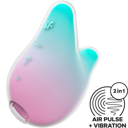 Satisfyermermaid Vibes Stimulator & Vibrator Mint And Pink | Niks.fi verkkokauppa