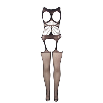 Subblime951900 Fishnet Crotchless Bodystocking With Cup And Open Shoulders Black One Size | Niks.fi verkkokauppa