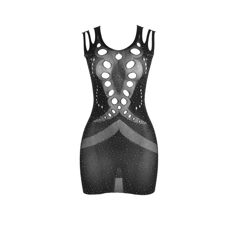 Subblime952198 Fishnet Dress With Brilliant Diamonds Black One Size | Niks.fi verkkokauppa