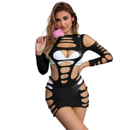 Subblime952266 Long Sleeve Elastic Fishnet Dress Black One Size | Niks.fi verkkokauppa