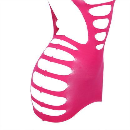 Subblime952273 Long Sleeve Elastic Fishnet Dress Pink One Size | Niks.fi verkkokauppa