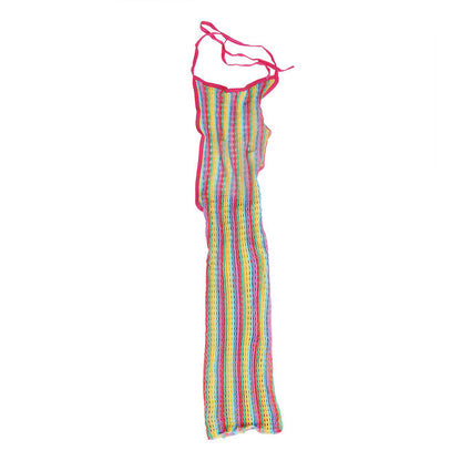 Subblime952341 Rainbow Fishnet Dress One Size | Niks.fi verkkokauppa