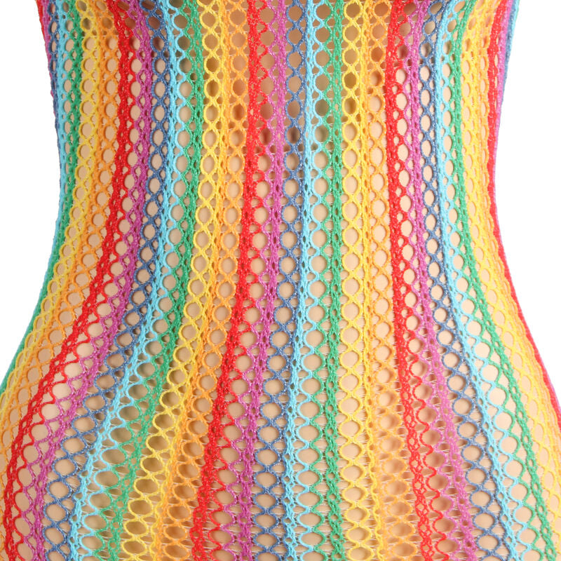Subblime952341 Rainbow Fishnet Dress One Size | Niks.fi verkkokauppa