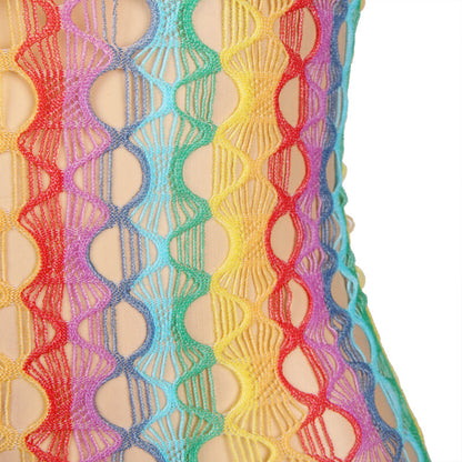 Subblime952365 Rainbow Bare Shoulder Fishnet Dress One Size | Niks.fi verkkokauppa