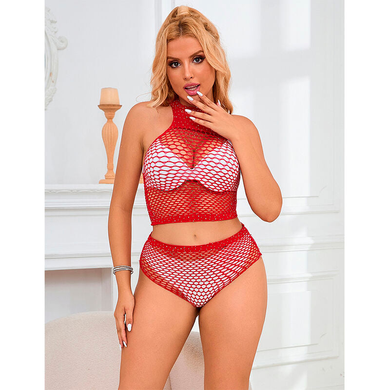 Subblime952402 Fishnet Set With Pink Diamonds One Size | Niks.fi verkkokauppa