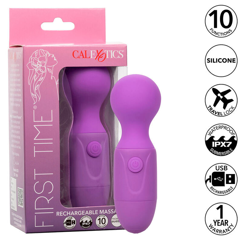 First Time Rechargeable Massager 10 Vibrations Purple | Niks.fi verkkokauppa