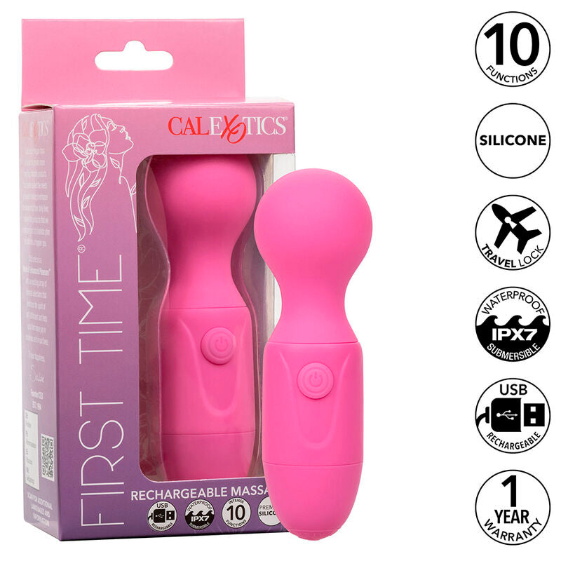 First Time Rechargeable Massager 10 Vibrations Pink | Niks.fi verkkokauppa