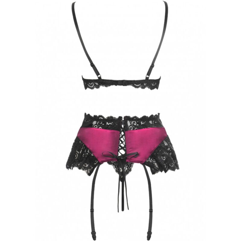Livco Corsetti Fashionnahir Lc 20214 Bra + Panty + Garter Belt S/M | Niks.fi verkkokauppa