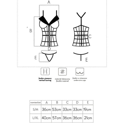 Livco Corsetti Fashionlaura Lc 20215 Corset + Thong S/M | Niks.fi verkkokauppa
