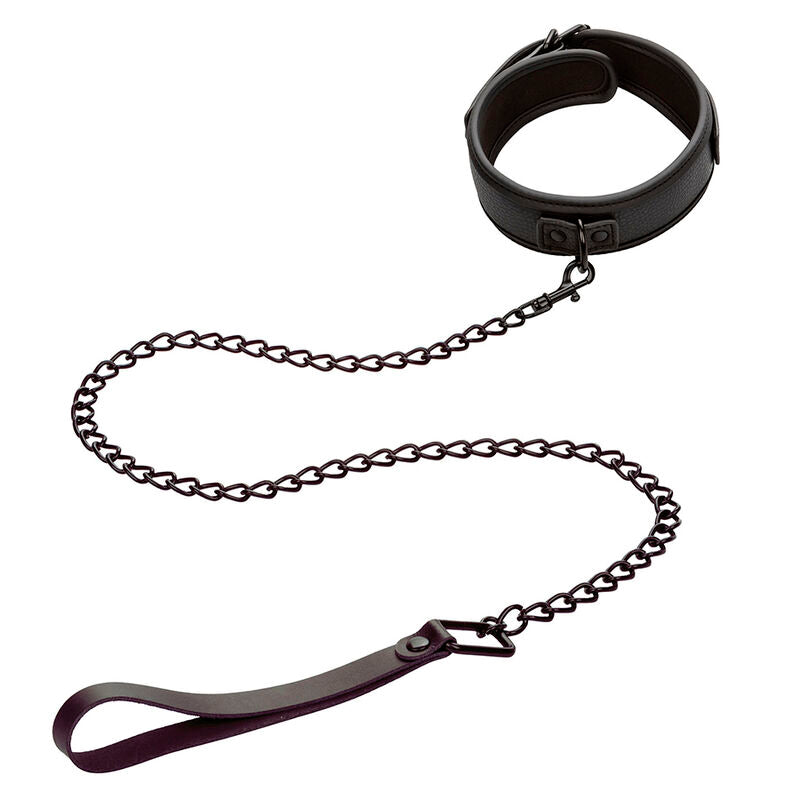 Nocturnal Collar & Leash Leather Adjustable Black | Niks.fi verkkokauppa