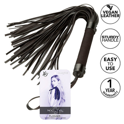 Nocturnal Flogger Leather Black | Niks.fi verkkokauppa
