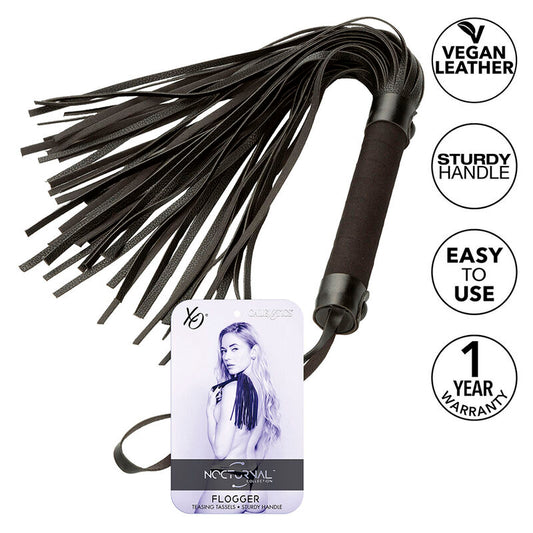 Nocturnal Flogger Leather Black | Niks.fi verkkokauppa