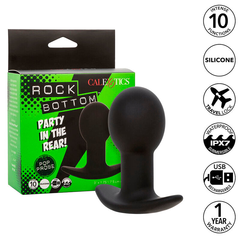 Rock Bottom Anal Plug 10 Vibrations Silicone Black | Niks.fi verkkokauppa