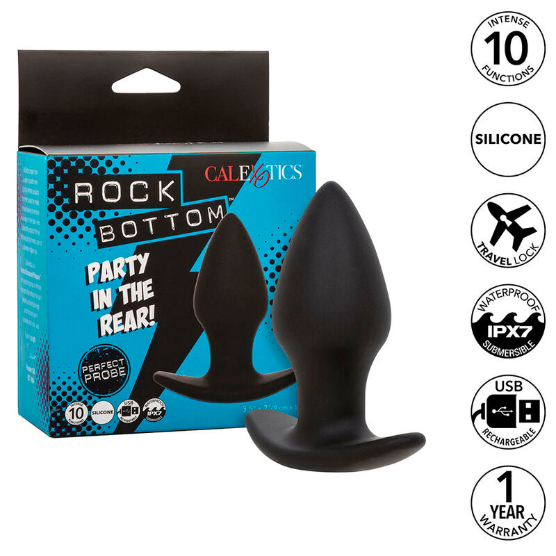 Rock Bottom Perfect Anal Plug 10 Vibrations Silicone Black | Niks.fi verkkokauppa