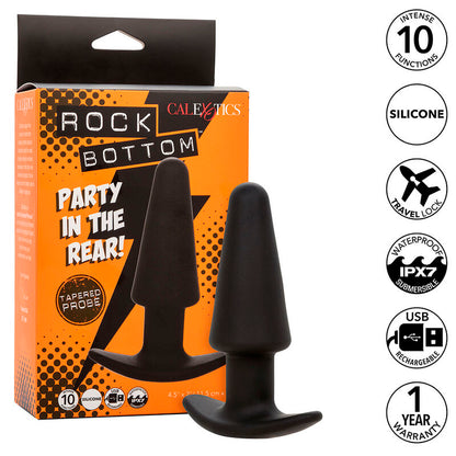 Rock Bottom Tapered Anal Plug 10 Vibraciones Silicone Black | Niks.fi verkkokauppa