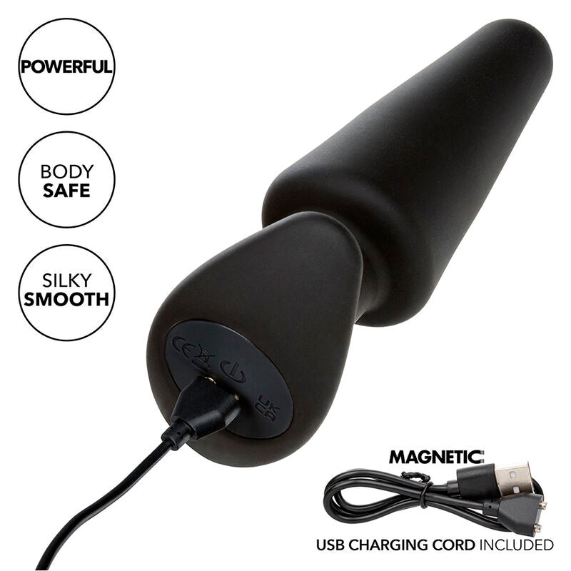 Rock Bottom Tapered Anal Plug 10 Vibraciones Silicone Black | Niks.fi verkkokauppa