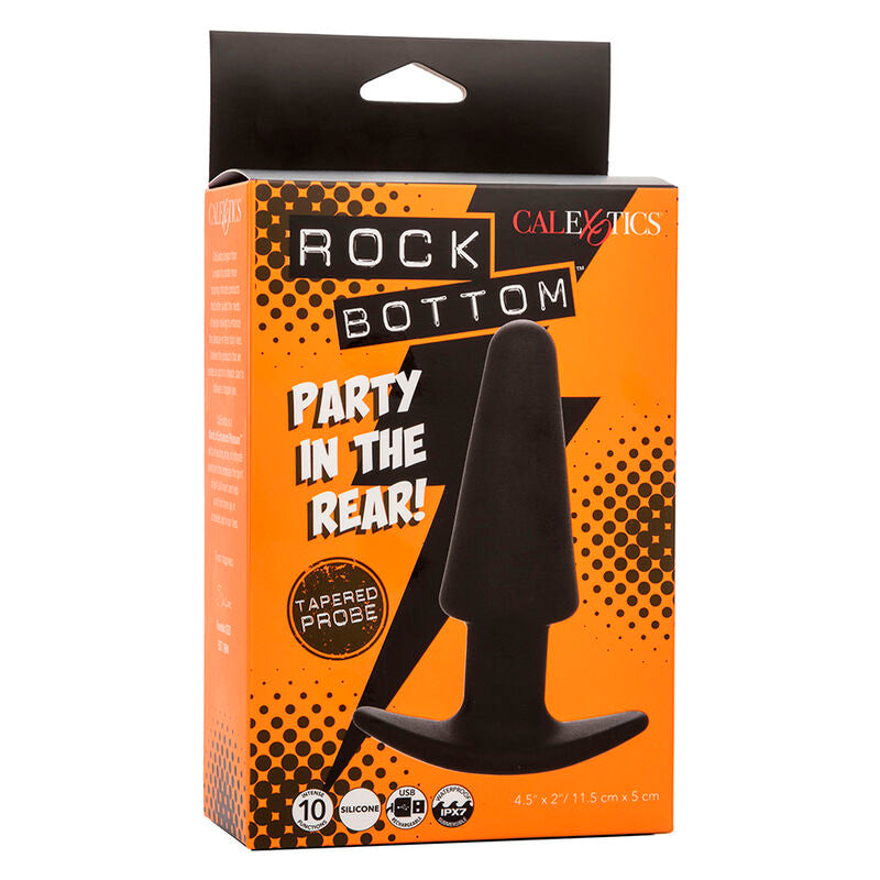 Rock Bottom Tapered Anal Plug 10 Vibraciones Silicone Black | Niks.fi verkkokauppa