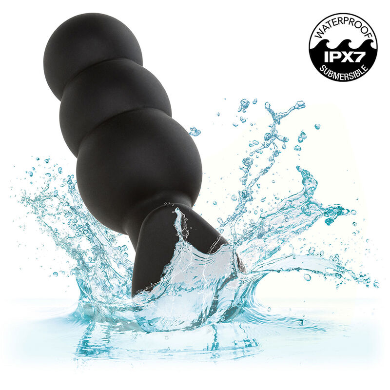 Rock Bottom Beaded Anal Plug 10 Vibrations Silicone Black | Niks.fi verkkokauppa