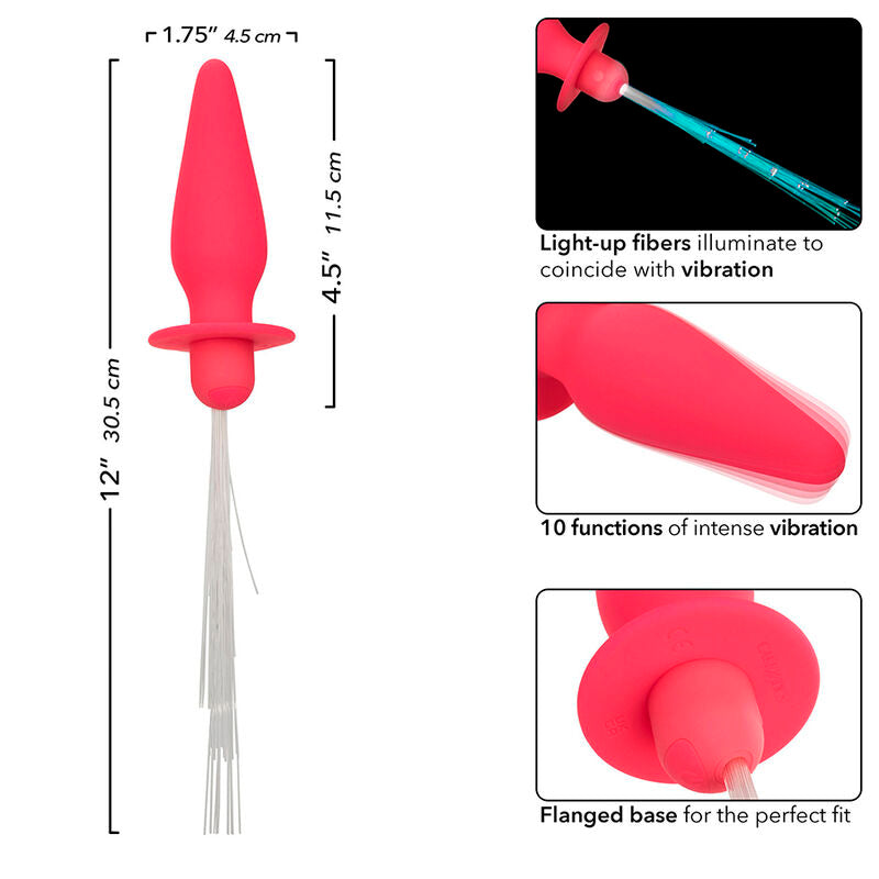Southern Lights Light Up Anal Plug 10 Vibrations Silicone Pink | Niks.fi verkkokauppa