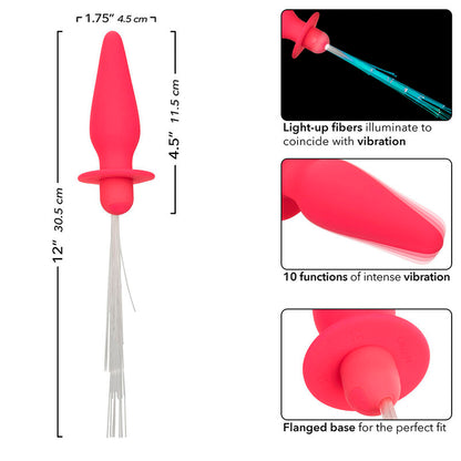 Southern Lights Light Up Anal Plug 10 Vibrations Silicone Pink | Niks.fi verkkokauppa