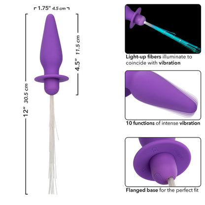 Southern Lights Light Up Anal Plug 10 Vibrations Silicone Purple | Niks.fi verkkokauppa