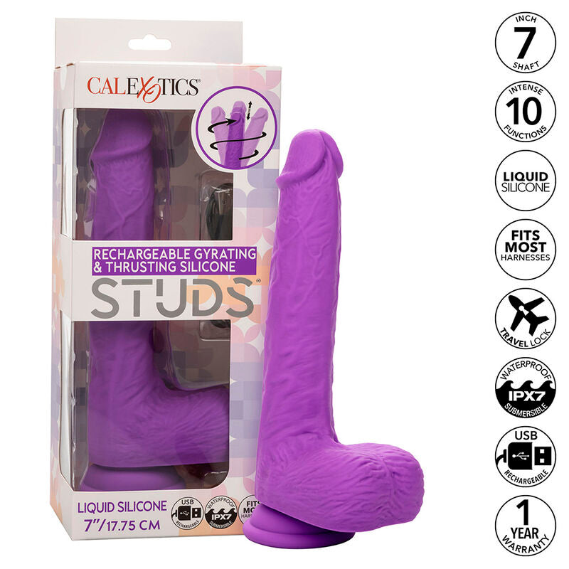Studs Rechargeable And Rotating Vibrator 10 Vibrations Purple | Niks.fi verkkokauppa