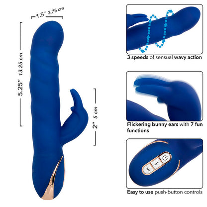 Jack Rabbit Vibrator Wave Motion Blue | Niks.fi verkkokauppa