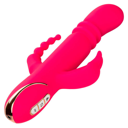 Jack Fantasy Triple Heated Vibrator Rabbit Pink | Niks.fi verkkokauppa