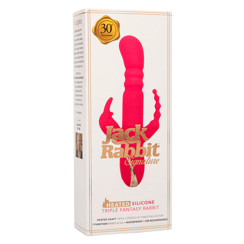 Jack Fantasy Triple Heated Vibrator Rabbit Pink | Niks.fi verkkokauppa