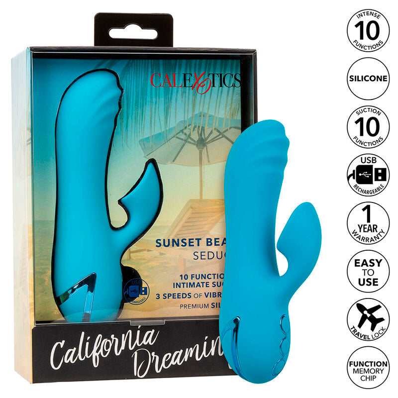 CalExotics Sunset Beach Seducer vibraattori ja kiihotin - 10 toimintoa - sininen