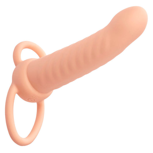 Maxx Ribbed Dual Penetrator 10 Vibrations Flesh | Niks.fi verkkokauppa