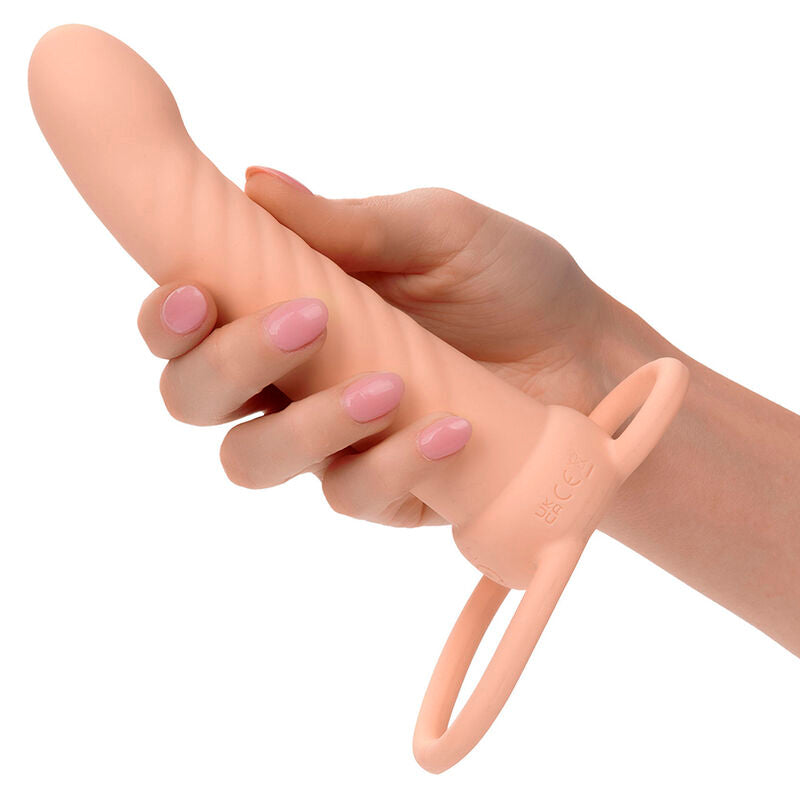 Maxx Ribbed Dual Penetrator 10 Vibrations Flesh | Niks.fi verkkokauppa
