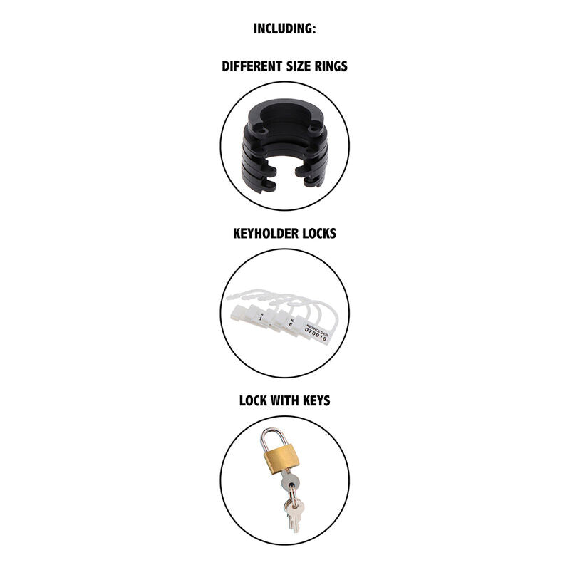 Extreme Chastity Cock Cage Silicone Size L Black | Niks.fi verkkokauppa