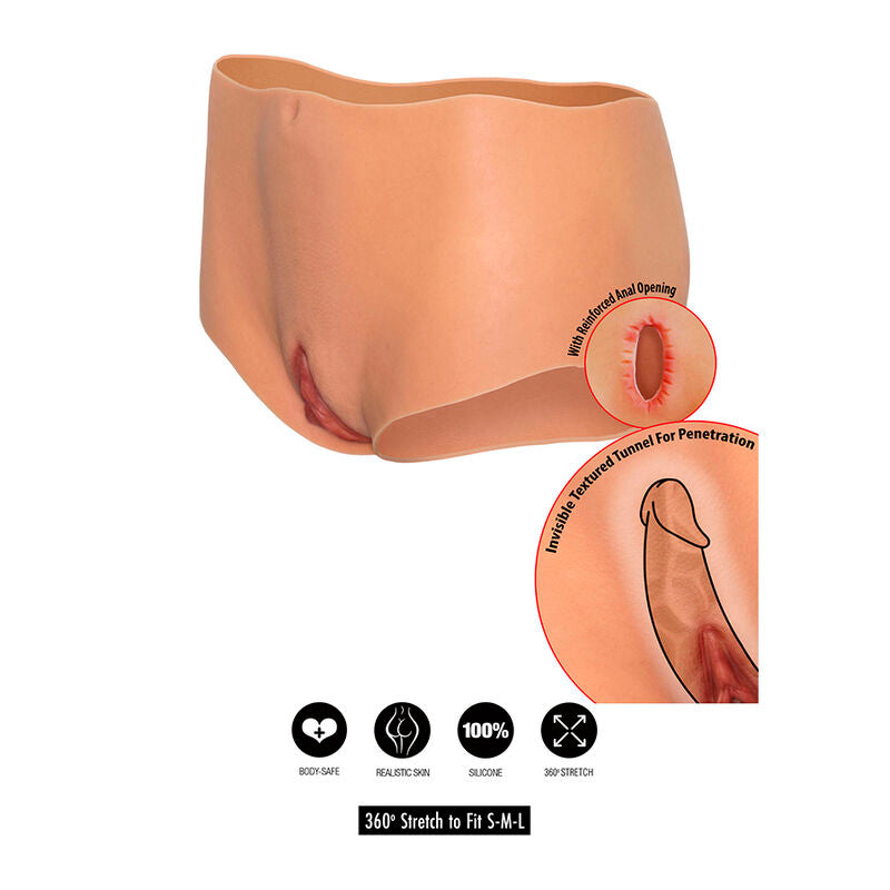 Alter Ego Open Vagina & Ass Brief Medium Waist Flesh | Niks.fi verkkokauppa