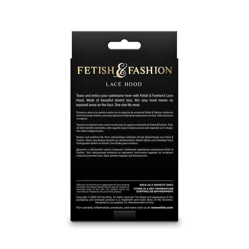 Fetish & Fashion Lace Hood Black | Niks.fi verkkokauppa