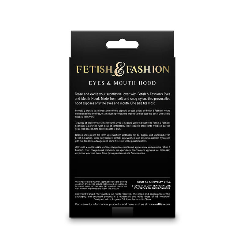 Fetish & Fashion Eyes And Mouth Hood Nylon White | Niks.fi verkkokauppa