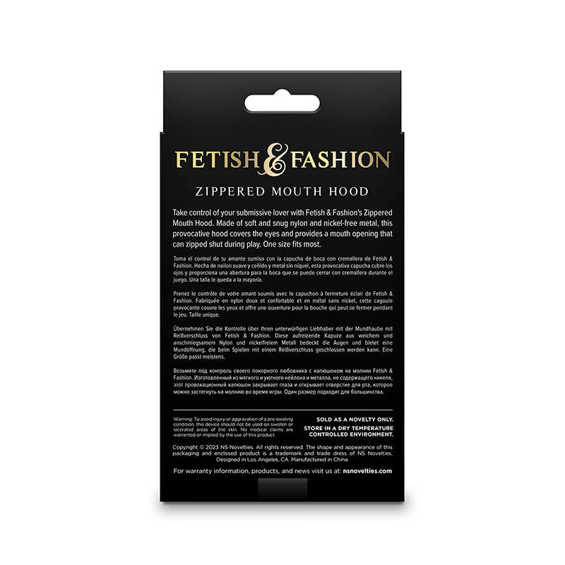 Fetish & Fashion Closed Zippered Mouth Hood Nylon Black | Niks.fi verkkokauppa