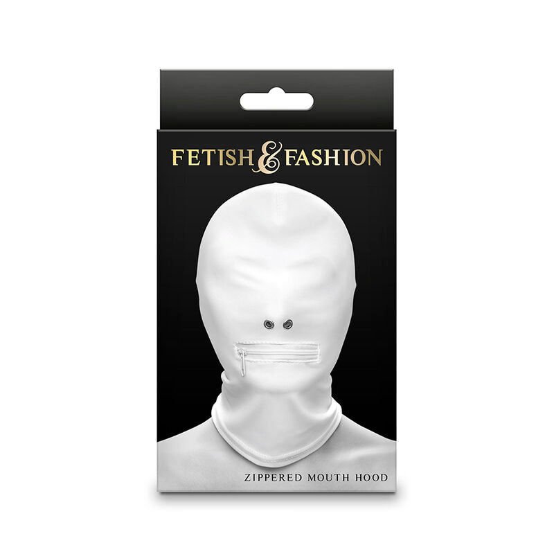 Fetish & Fashion Closed Zippered Mouth Hood Nylon White | Niks.fi verkkokauppa