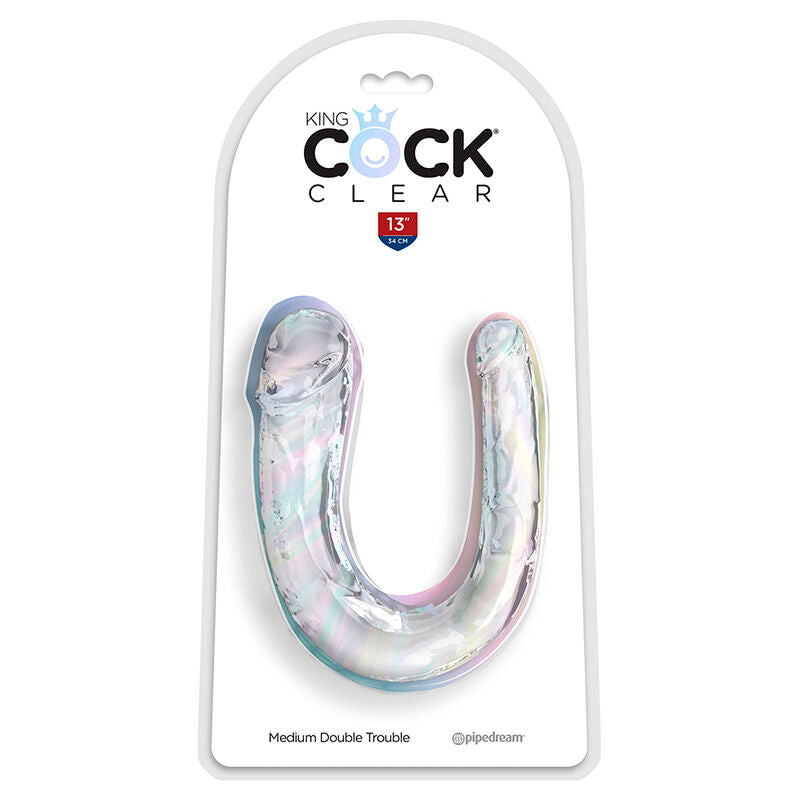 King Cockdouble Trouble Double Dildo 33 Cm Clear | Niks.fi verkkokauppa