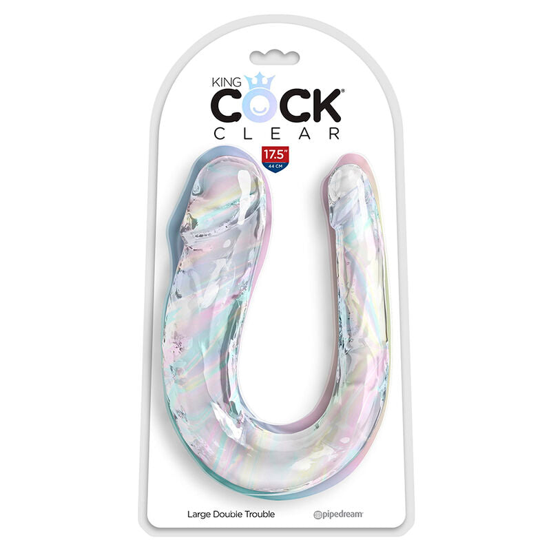 King Cockdouble Trouble Double Dildo 44 Cm Clear | Niks.fi verkkokauppa