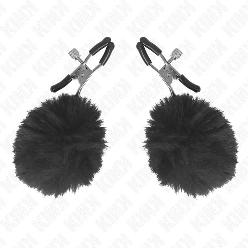 Kinkfaux Fur Ball Nipple Clamp Black 6 Cm | Niks.fi verkkokauppa