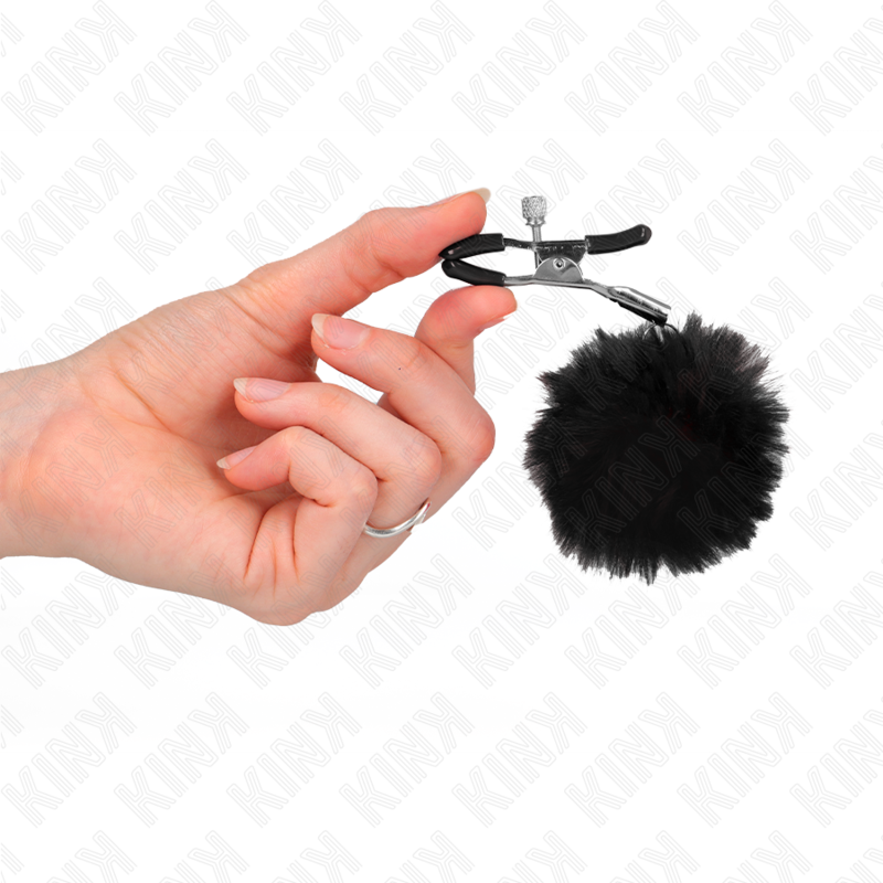 Kinkfaux Fur Ball Nipple Clamp Black 6 Cm | Niks.fi verkkokauppa