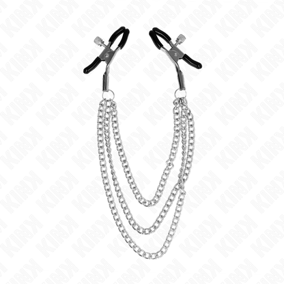 Kinknipple Clamps With 3 Chains Silver 20/23/28 Cm | Niks.fi verkkokauppa