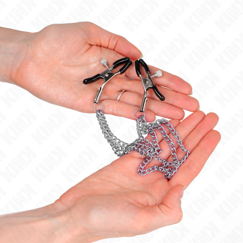 Kinknipple Clamps With 3 Chains Silver 20/23/28 Cm | Niks.fi verkkokauppa