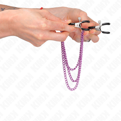Kinknipple Clamps With 3 Chains Purple 20/23/28 Cm | Niks.fi verkkokauppa