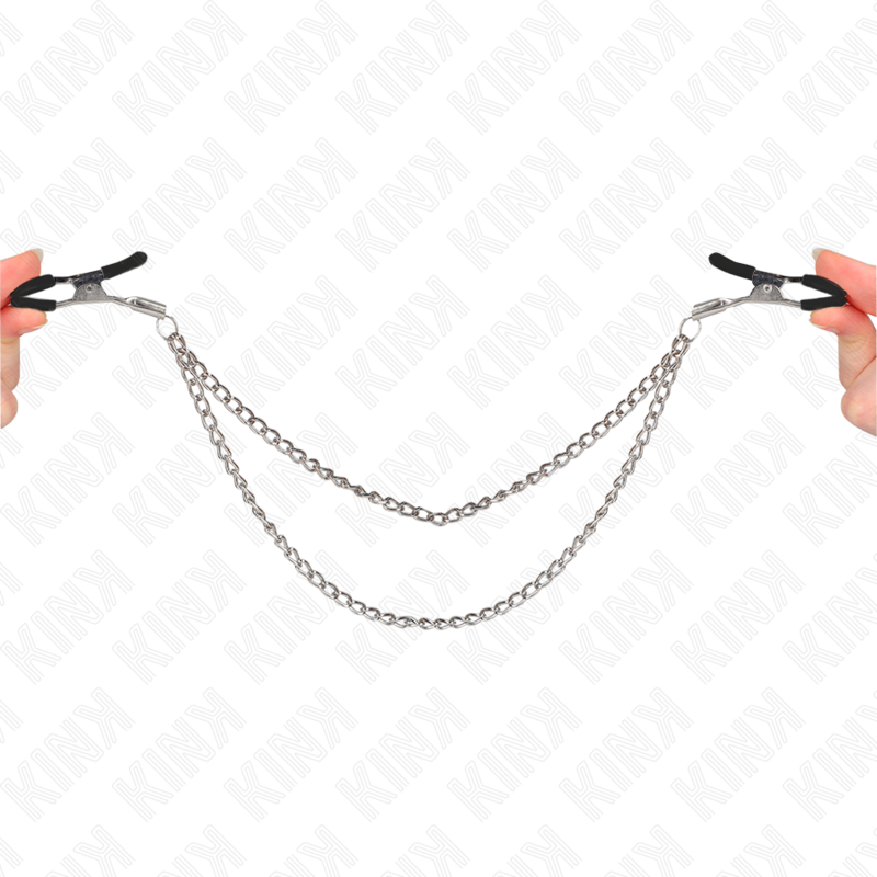Kinknipple Clamps With 2 Thick Chains Silver 20/23 Cm | Niks.fi verkkokauppa