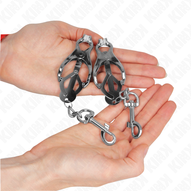 Kinkjapanese Clover Nipple Clamps With Hooks Silver | Niks.fi verkkokauppa