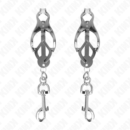 Kinkjapanese Clover Nipple Clamps With Hooks Silver | Niks.fi verkkokauppa